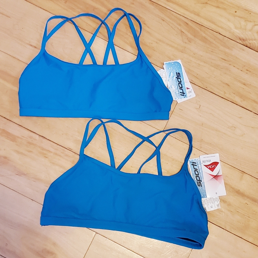 NWT Sporti active bikini tops turquoise